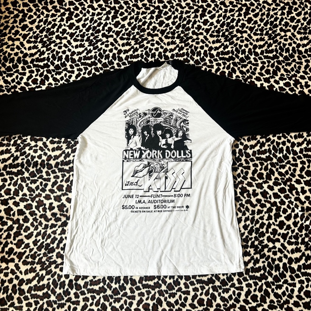 New York Dolls Vintage Flyer 3/4 Sleeve  Tee